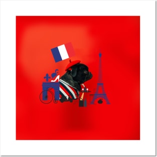 Proud Pug from Paris Posters and Art